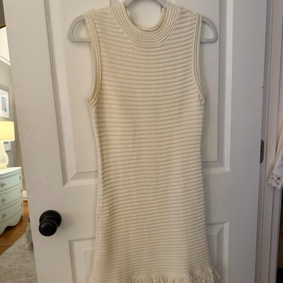 Zara White Fringe Mini Dress - Picture 2 of 3